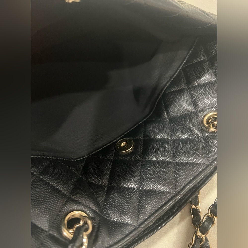 Chanel Classic Cc Black Caviar Large Shopping Tote Gold tone hardware microchip - Picture 10 of 12